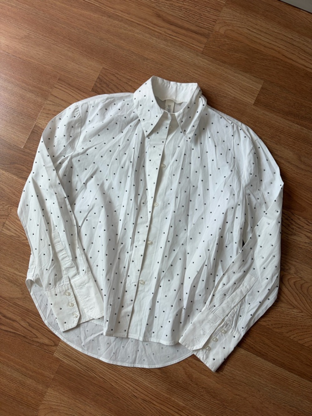 H&M Poplin Studded Button Down Shirt
